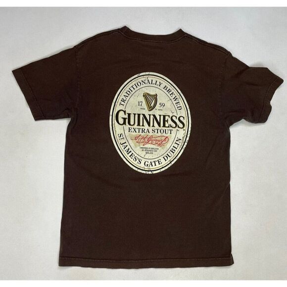Guinness Beer Graphic T-shirt Men Medium Brown Short Sleeve - Picture 1 of 6